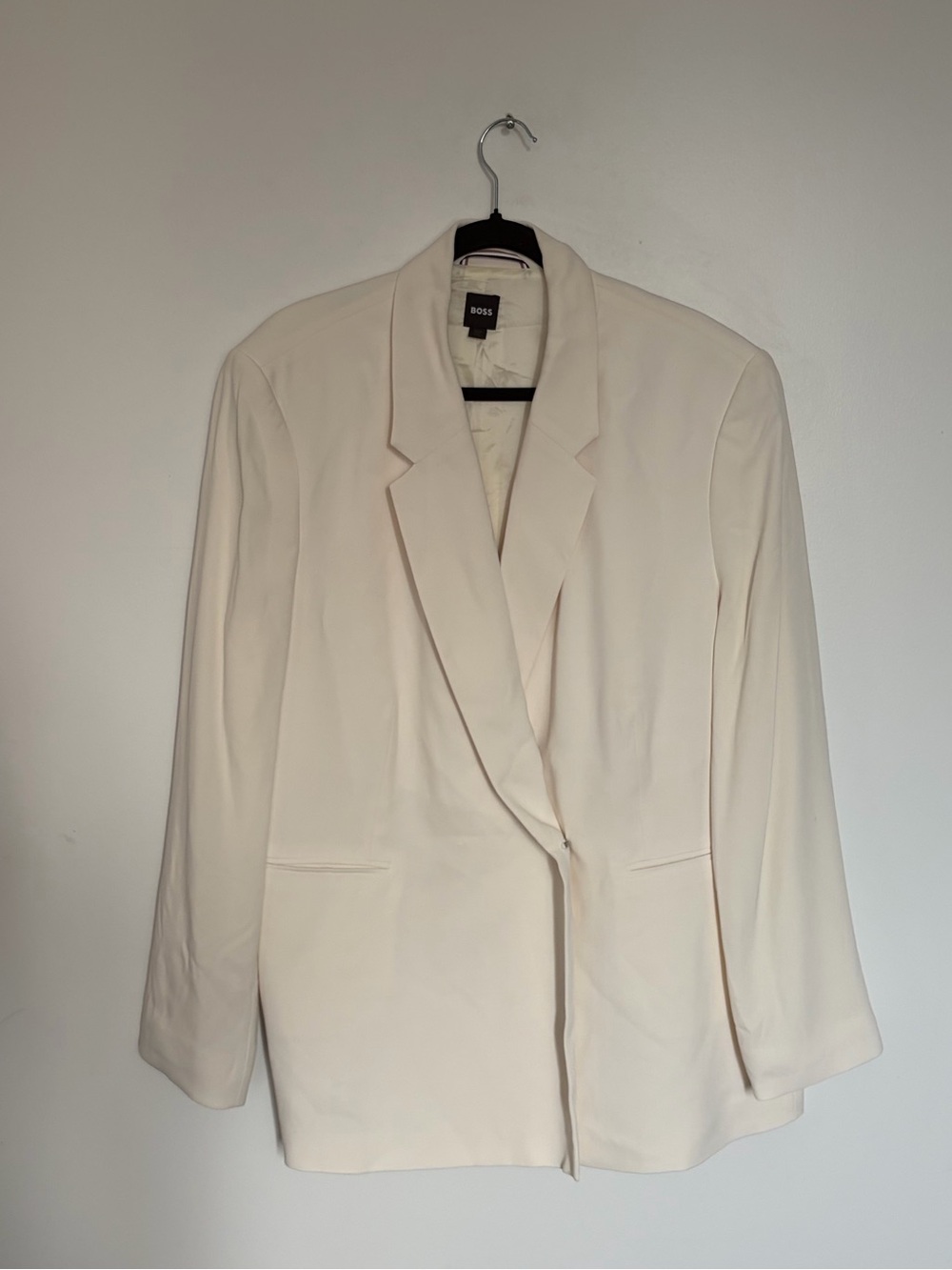 Boss Cream Single-Button Women's Blazer - Size 14